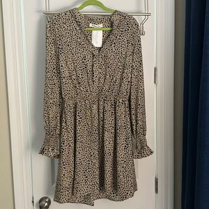 Fun short black and tan dress